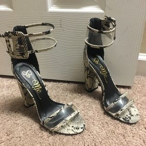 So Me Shoes - So Me Python Block Heels So Me Shoes - So Me Python Block Heels